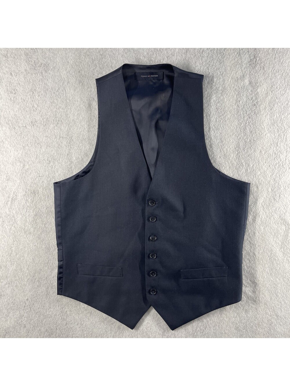 Tommy Hilfiger Vest Men's Small Navy Blue Modern Fit Button Dance Dressy Prom